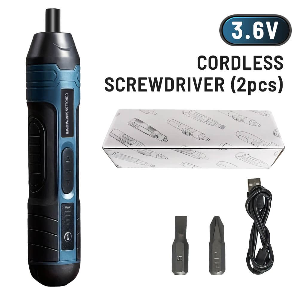 Cordless Electric Screwdriver Set LED Light 4 Gear Torque 105 Accessories