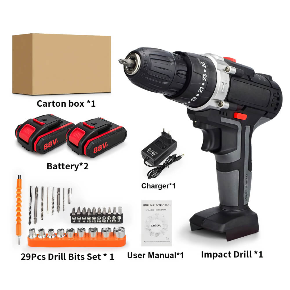 18V Cordless Drill Electric Impact Drill Rechargeable Electric Screwdriver